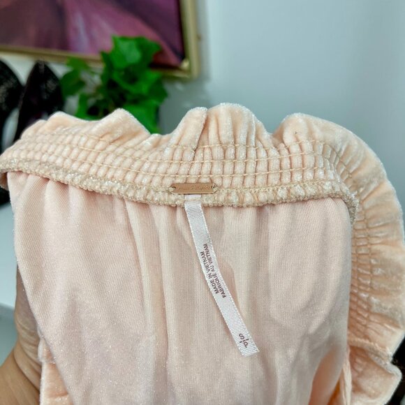 New Free People Terese Velour Crop Top in Pink Size S - Picture 9 of 11